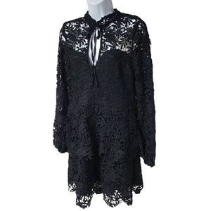 Misguided black lace mini dress size 8 goth punk tiered